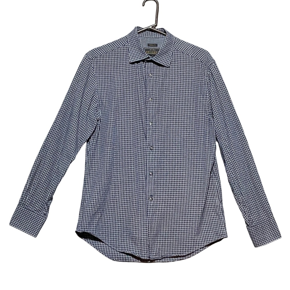 Jos A Bank RESERVE Mens Tailored Fit Long Sleeve Dress‎ Shirt M Grey Plaid